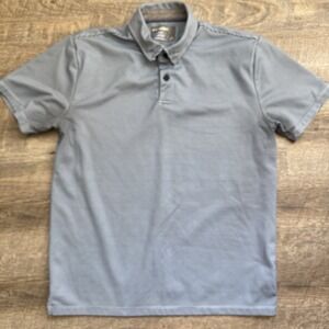 Twillory Mens Athleisure Performance Polo Shirt‎ Size Large Blue Stripe Stretch